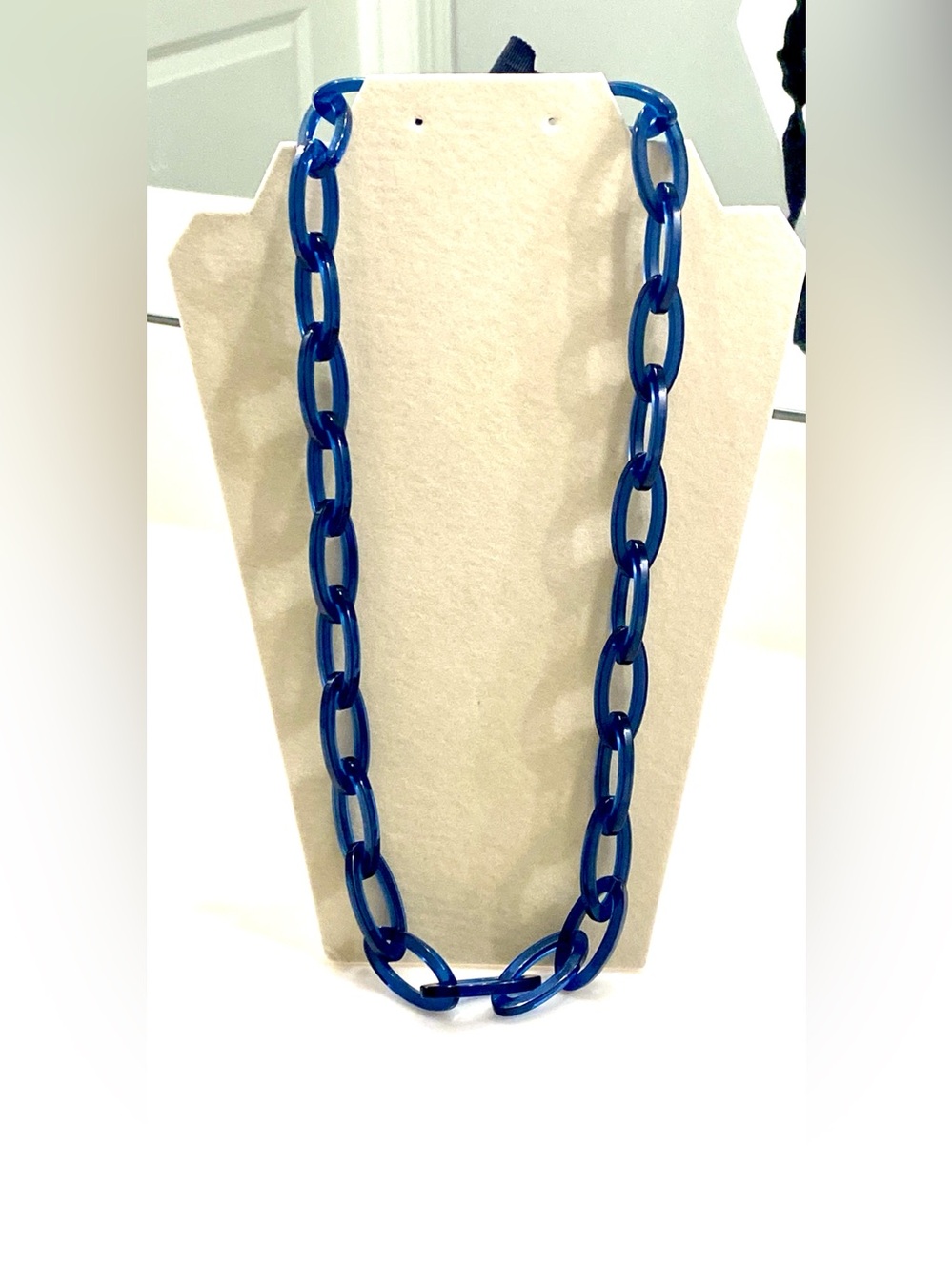J. Crew Bold Blue Resin Link Necklace